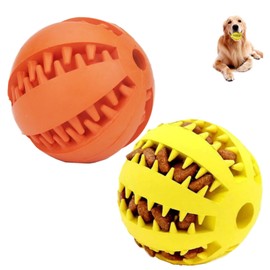 TUMYES Pelota de Juguete para Perros, Juguete para Limpiar los Dientes, Pelota Perro Indestructible, Juguetes Interactivos para Perros, Goma No Tóxica Pelota Duradera (7CM 2PCS)