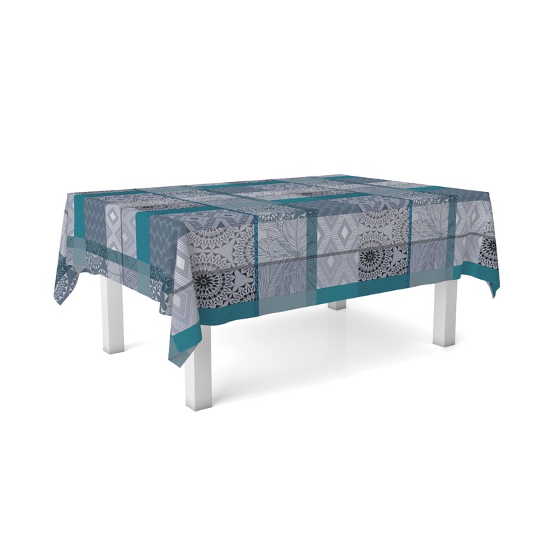 Martina Home Tablecloth Oilcloth Pompe Blue 240 x 140 cm