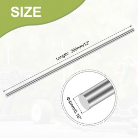 Awclub 304 Stainless Steel Round Rod 4mm x 300mm, 10pcs Metal Solid Shaft Rods Lathe Bar Stock for Industry, Metal Working Hobbies and DIY Craft