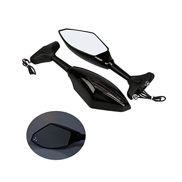 XMT-MOTO Rear View Side Mirrors LED Turn Signal Univeral fit