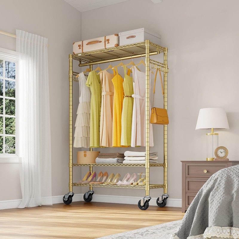 VIPEK R3 Heavy Duty Clothes Rack with Lockable Wheels, Rolling