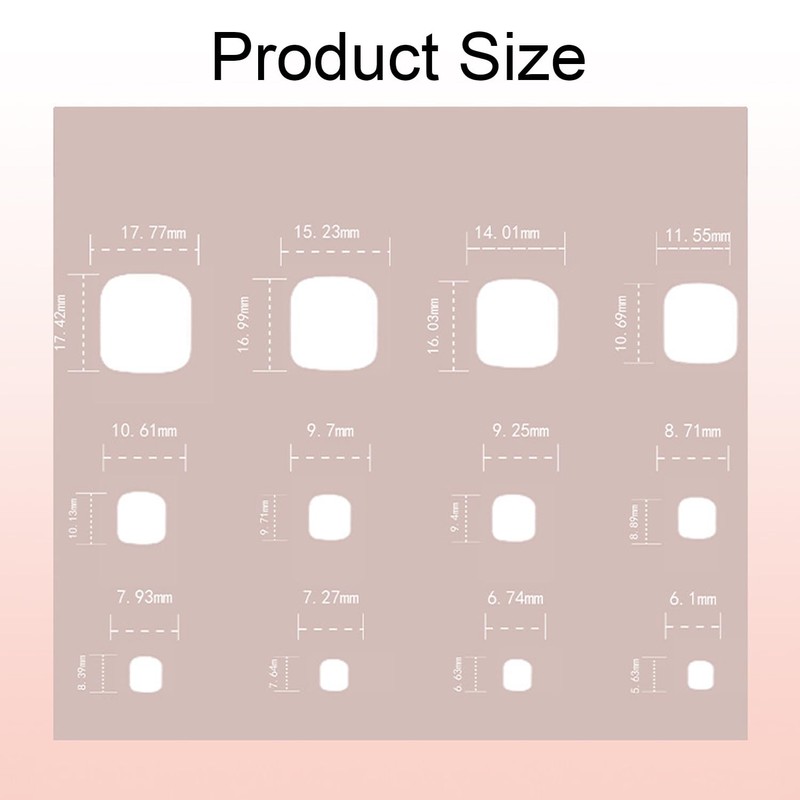 Tyuimhx Pink Glitter French Tip Press on Toenails Square Fake