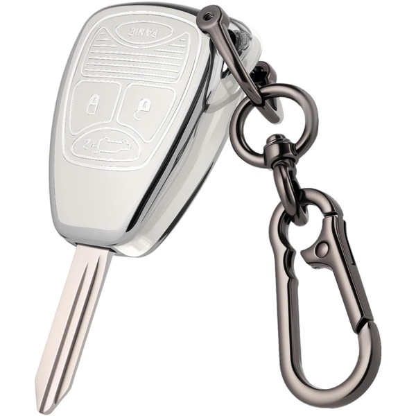 CHATYYD for Jeep Key fob Cover with Keychain,Soft TPU Car