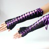 Seeksmile Women's Lace Up Elbow Length Steampunk Gloves Sexy Fingerless