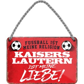 schilderkreis24 Football Sign Decoration Garage Item Sports Club Gift Idea Club Christmas Football Fan Lovers (Football Religion Kaiserslautern 18 x 12 cm)