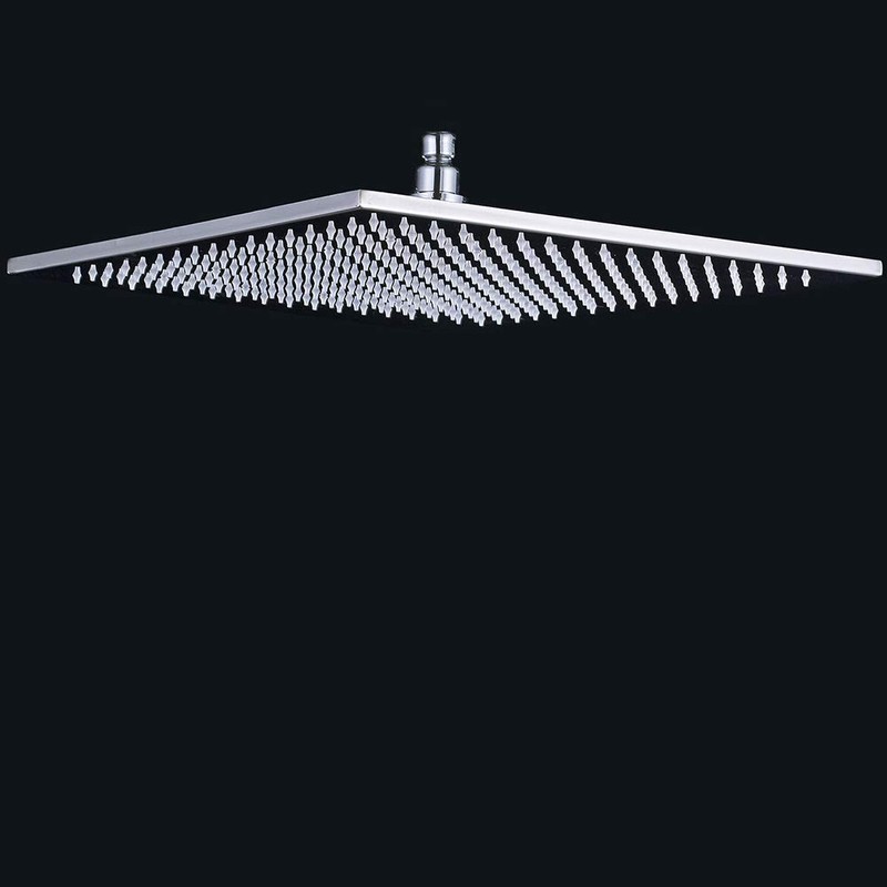 NeierThodore Polished Chrome Large 16 Inch LED Shower Head Solid