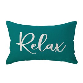 ULOVE LOVE YOURSELF Relax Lumbar Throw Pillow Case 12×20 Inch Housewarming Gifts Farmhouse Green Decorative Rectangular/Waist Cushion Cover for Sofa Beach Porch Bench Decor(12"×20", Green)