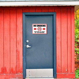 Classic Framed Plus No Smoking Within 15 Feet Of Anywhere Wall or Door Sign | Funny Health & Safety Signage- Small