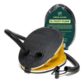 GREEN HAVEN Powerful 5 Litre Foot Pump | Lightweight Manual Air Bed Pump | Compact Foot Pump for Airbed | Foot Pump for Inflatables with 2 Nozzles | Sturdy Air Mattress Pump for All Inflatables