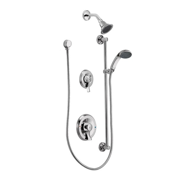 Moen T8342 Commercial Posi-Temp Pressure Balancing Shower and Handshower Trim, Valve Required, Chrome