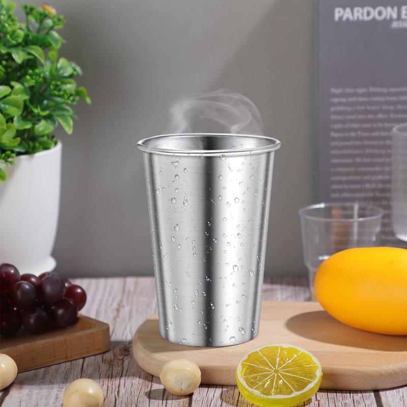 Honeydak 12 Pack Stainless Steel Cups 16 oz Metal Camping