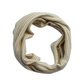 Lilano, Children's Snood Striped 70% Wool (kbT), 30% Silk, 210 g/m², Sand/Natural