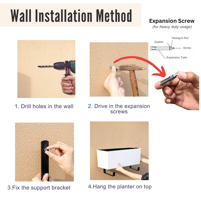 LaLaGreen Wall Planter for Outdoor (2 Pack, 14 Inch) Wall