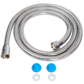 1.5m Shower Hose with Washers Chrome Replacement Anti-Kink Pipe