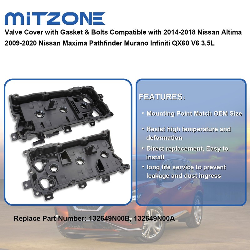 MITZOEN Valve Cover Set with Gasket & Bolts Compatible with