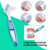 Pack of 4 Double-Sided Denture Cleaning Brushes, Ergonomic Denture Brush
