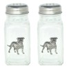 Staffy Salt and Pepper Glass Shakers Screw Top Cutlery for