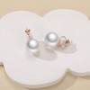 AJSOENO pearl clip on earrings for women big pearl clip-on