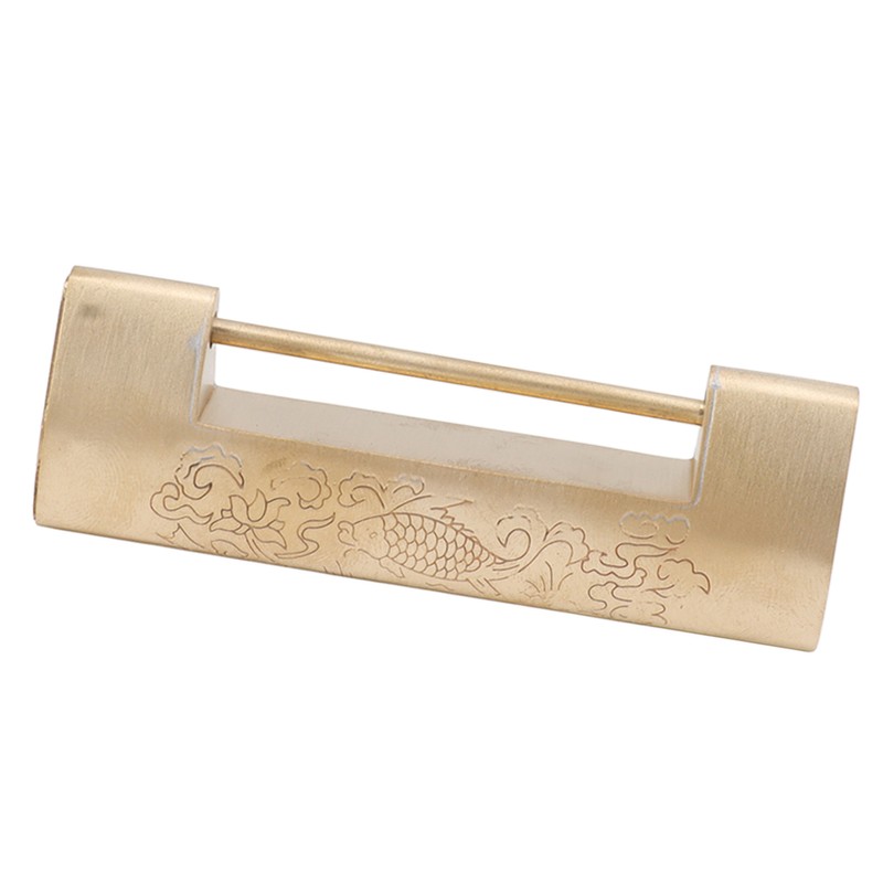 Antique Style Lock Spacing 5.9cm Auspicious Fish Lock Chinese Locks