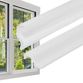 PATIKIL 26 Feet Kerf Weather Stripping Door Seal, Self Adhesive PU Foam Weather Strip V-Shaped Soundproof Door Insulation Strip for Window Door Bottom and Side, White