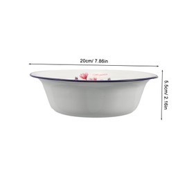 FRCOLOR Vintage Enamel Wash Basin Versatile Bath Kitchen Serving Bowl Retro Enameled Bowl for Foot Soaking Face Washing Vegetable Cleaning Durable Easy to Clean