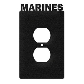 SWEN Products US Marines Wall Plate Cover (Single Outlet, Black)