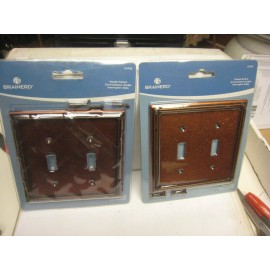 Brainerd 2  Brainerd Ruston 2-Gang Toggle Switch Wall Plate - Sponged Copper - 135765