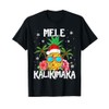 Mele Kalikimaka Merry Xmas Light Santa Hawaiian Pineapple T-Shirt, black