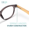 Gray Retro Bamboo Frame Round Reading Glasses for Women &