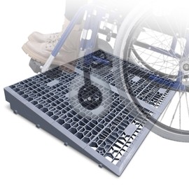 ROBLOCK 4 Inch Rise Detachable Ramps for Wheelchairs for Home Steps Entry, Portable Modular Threshold Wheelchair Ramps for Doorways, Load Capacity 3000 LBS, 2 PCS