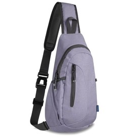 TITECOUGO Small Sling Bag Lightweight Crossbody Bag for Women Men Hiking Backpack Travel Shoulder Bag Chest Daypack for Gym Work Casual Cycling Outdoor Sports Z1-Canvas, Light Purple