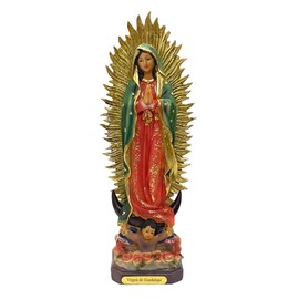 11" Inch Our Lady of Guadalupe Golden Rays from The Sun Virgin Mary Statue Virgen Imagen Estatua Religious Gift