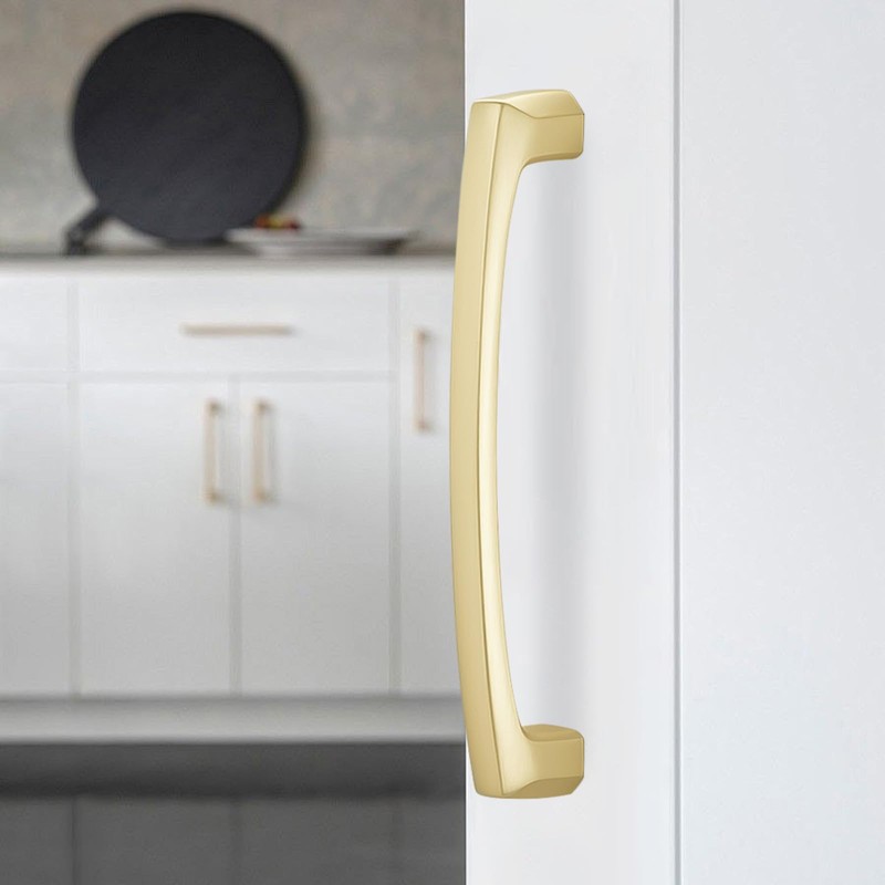 BUKOBYHE 10 Pack 5 Inch(128mm) Kitchen Cabinet Handles Brushed Brass
