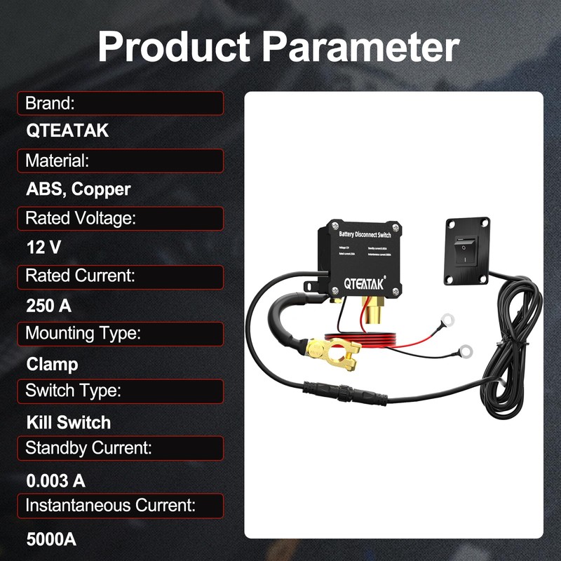 12V 250A Battery Disconnect Switch, KCD4, Boat Rocker Panel Switch