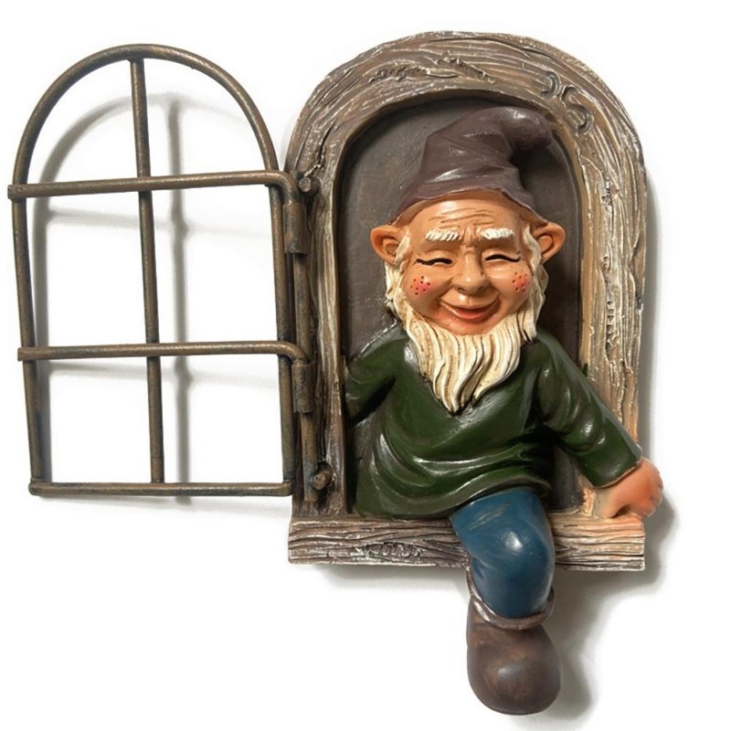Garden Statue Elf Tree Hugger Yard Art Tree Sculpture for