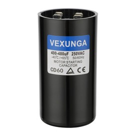 VEXUNGA 400-480 uF MFD 250 VAC 50/60 Hz Round Motor Start Capacitor CD60 Single Phase Capacitors for AC Motors Starting or Pool Pump or Well Pump