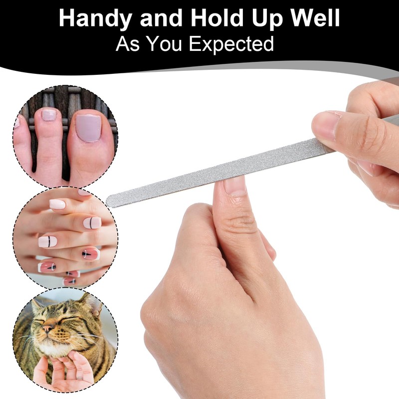 FNANJWQ 4 Pcs Diamond Deb Nail File Metal Nail File,
