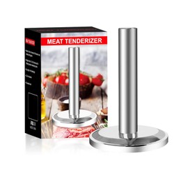 KEJJRIUTN Meat Pounder Tenderizer, 304 Stainless Steel Thickened Weighted Meat Hammer, Round Chicken Flattener Tool ﻿