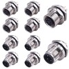 M12 4 Pin Male FEMA Aviation Panel Mount Connector,Lonlonty 12mm