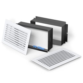 ALORAIR Wall Return Air Pathway Kit with Filter (14"x 8" Retrofit), AIRRP 1408 Matte White Zone Air Pathway, Wall to Wall Vent, Wall Air Vent Cover for Sidewall