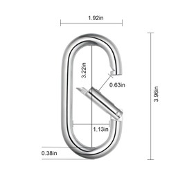 4 Inch Carabiner Clip Heavy Duty Spring Snap Hook Oval Shape 2pcs 10x100mm for Hammock Punching Bags Swing Chairs Gym Equipment Camping Hiking
