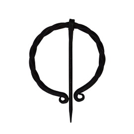 Viking Traders Hand-Forged Medieval design Twisted O shape brooch with clock pin unisex for cloak shawl and scarf