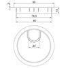 König® Metal Cable Grommet with Seam Diameter 80 mm Polished