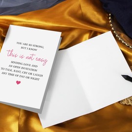 Oamiolek Support Card for Men Women, Thinking of You Card for Mom Dad Boyfriend Girlfriend, Encouragement Card for Him Her, You Are So Strong But I Know This is Not Easy