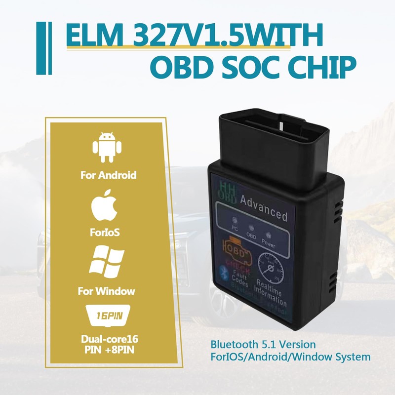 Bluetooth OBD2 Wireless Scanner Diagnostic Tool, Vehicle Code Reader for