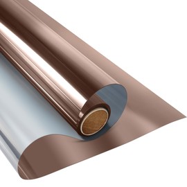 KESPEN Window Film One Way Daytime Privacy Static Cling Heat Control Glass Window Tint Mirror House Film, Brown-Silver, 35.4 Inch X 16.4 Feet