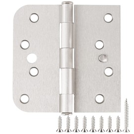 12 Pack Door Hinges 4 Inch Interior Door Hinges Satin Nickel Door Hinges 4 Inch Square Rounded 5/8" Radius Corner Hinges for Doors Reversible Full Mortise Combination 4 in Door Hardware