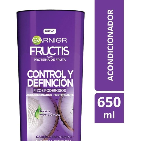 🌀✨ Garnier Fructis | Acondicionador Control y Definición de Rizos,