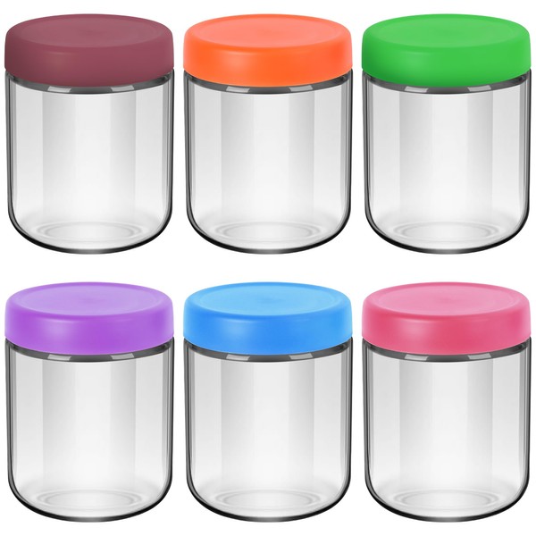 EONJOE 16oz Glass Jars for Overnight Oats Snacks Salad Yogurt