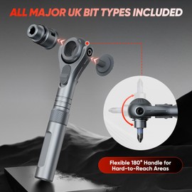 Sakerplus 40-in-1 Multi Bit Magnetic Screwdriver Set with Detachable Ratchet Handle,180-Degree Rotating Handle Ideal for Electrical, Automotive, Mechanical, Furniture, Plumbing, Model Repair